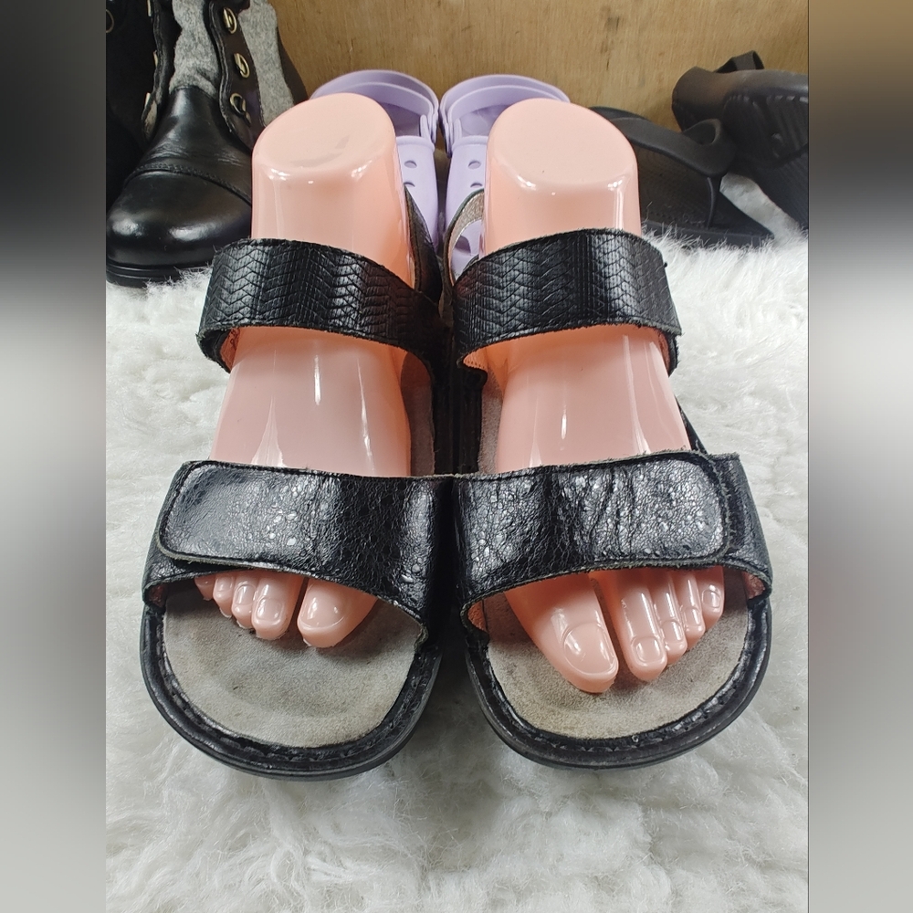 Alegra by PG Lite — Women’s Black & Silver Slingback Sandals — EU 40 / US ~9–9.